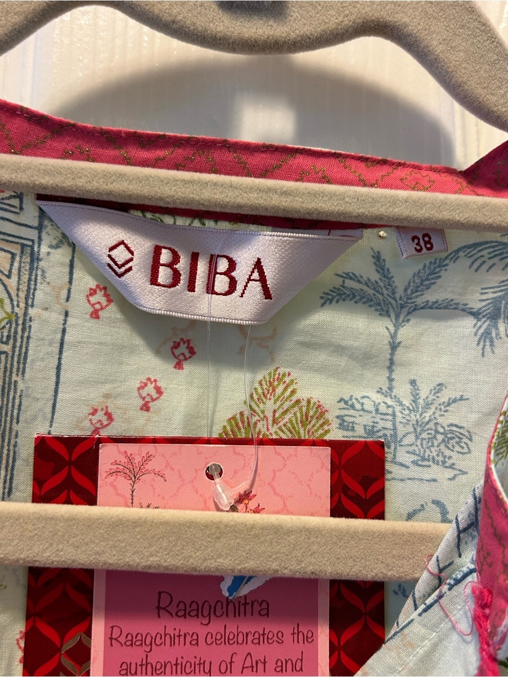 Biba Pink and Cream Printed Kurta NWT - Picture 3 of 8